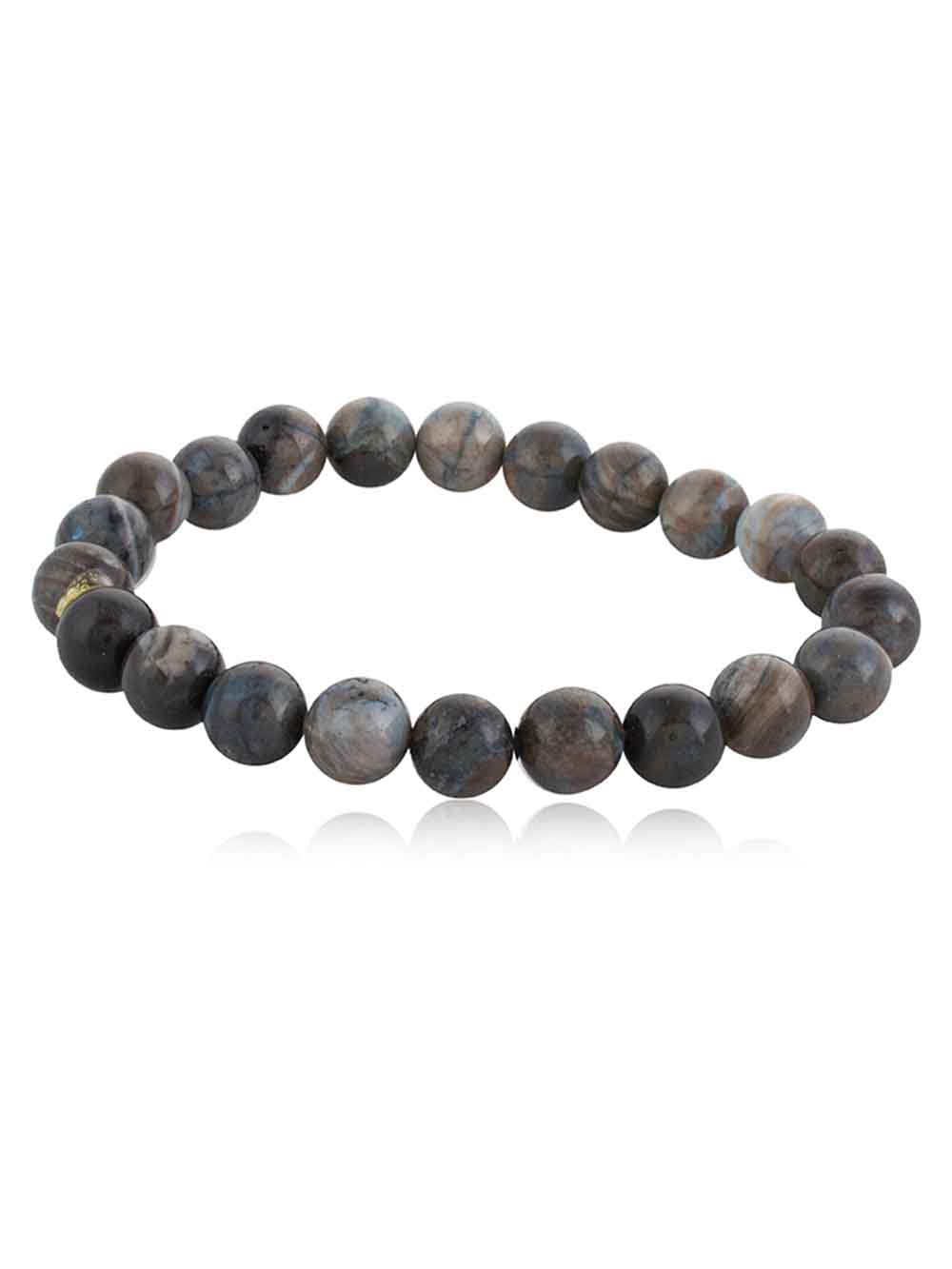 535.jpg Natural Grey Petrified Semi Precious Gemstone Transformation Bracelet - Image 1
