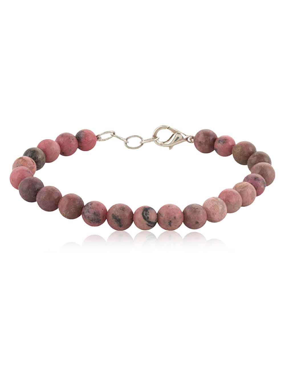 61.jpg Genuine Rhodonite Semi Precious Stone Bracelet Reduce Scarring - Image 1