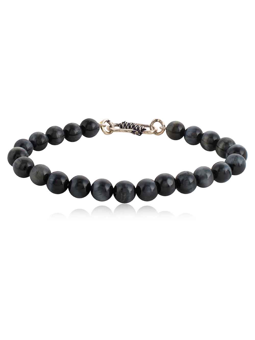 905.jpg Natural Round Bead Tiger Eye Crystal Semi Precious Stone Bracelet - Image 1