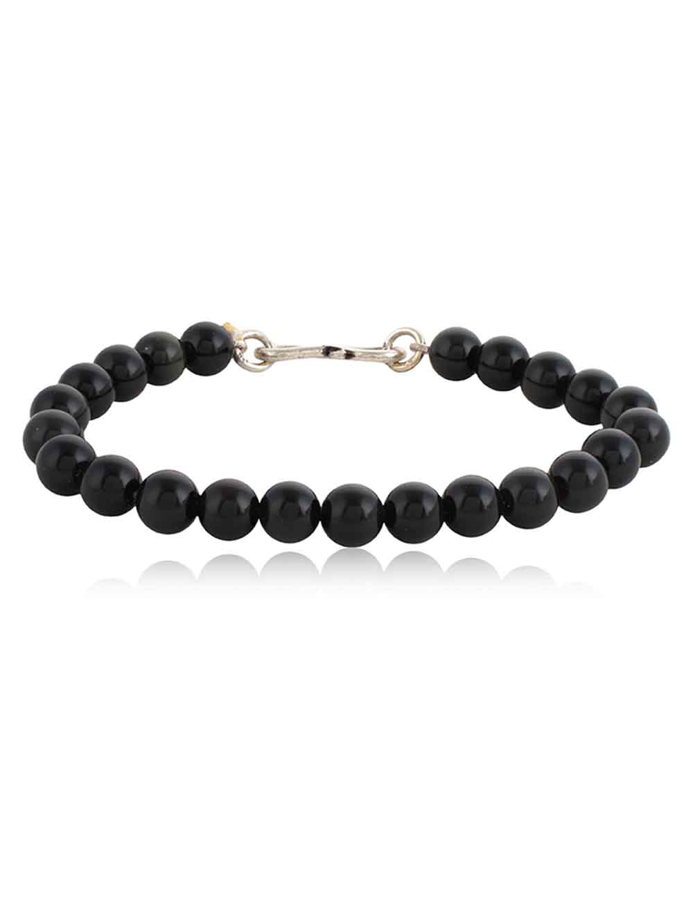 915.jpg Natural Reiki Crystal Obsidian Semi Precious Stone Memory Bracelet - Image 1