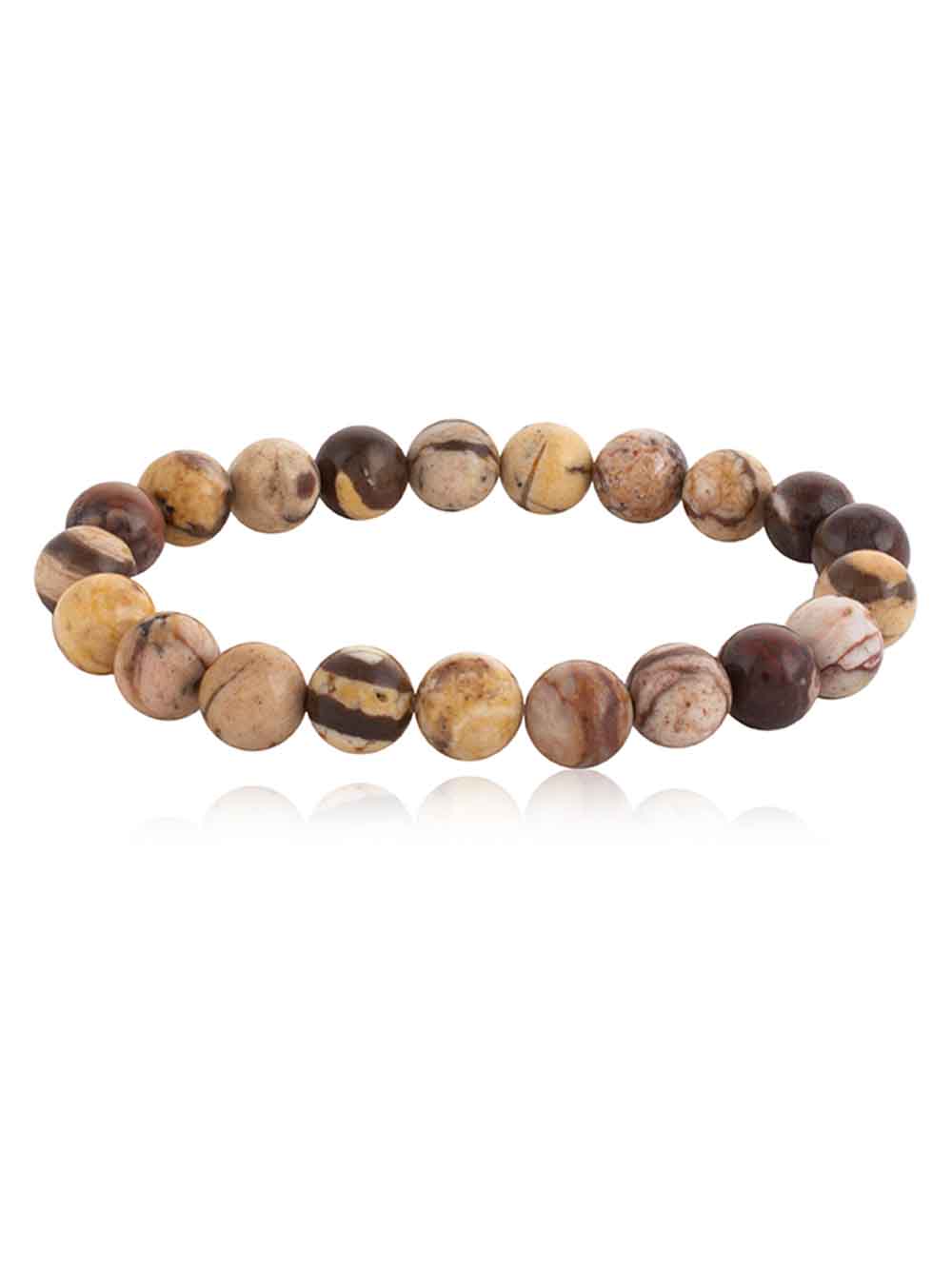925.jpg Natural Reiki Zebra Jasper Semi Precious Stone Compassion Bracelet - Image 1