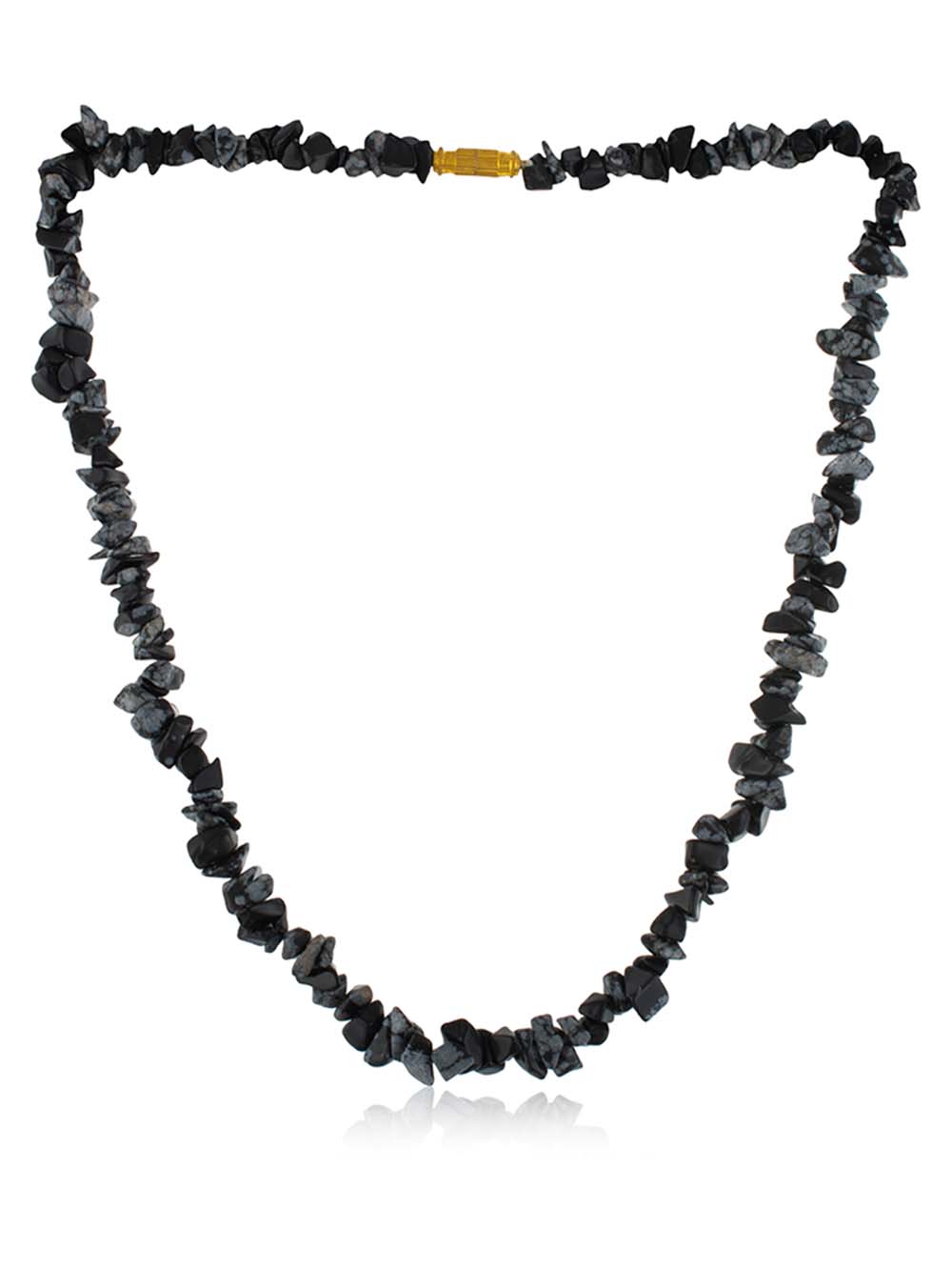 BLACK-OBSIDIAN-SEMI-PRECIOUS-STONE-ARTHRITIS-NECKLACE.jpg Natural Crystal Black Obsidian Semi Precious Stone Arthritis Necklace - Image 1