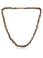 Natural Reiki Crystal Brown Tiger Eye Precious Gemstone Chips Necklace