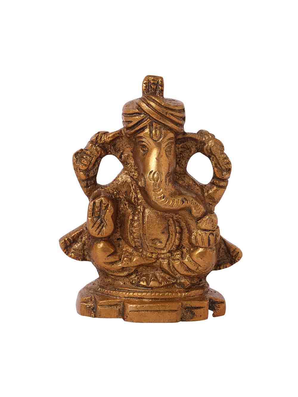 Home-Decore-Medium-Size-Brass-Ganesh-Statue.jpg Home Decore Medium Size Brass Ganesh Statue - Image 1