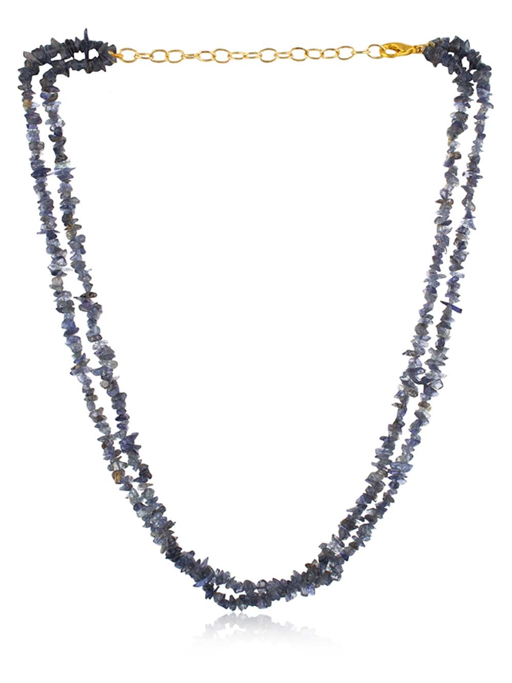 IOLITE-SEMI-PRECIOUS-GEMSTONE-CHIPS-NECKLACE.jpg Natural Healing Crystal Iolite Semi Precious Gemstone Chips Necklace - Image 1