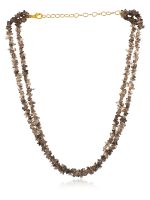 Natural Light Black Reiki Crytal Quartz Semi Precious Stone Necklace