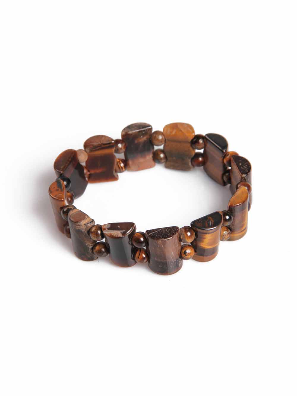 TheHaat-Bracelet-3011-ST-NJ.jpg Tiger Eye Semi Precious Crystal Stone Bracelet Protection & Willpower - Image 1