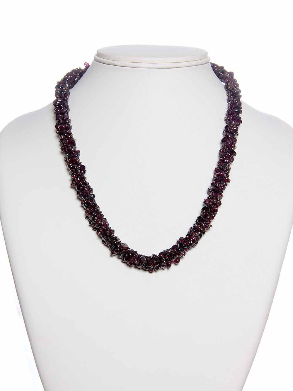 TheHaat_-4.jpg Genuine Chiselled Crystal Royal Garnet Stone Semi Precious Necklace - Image 1