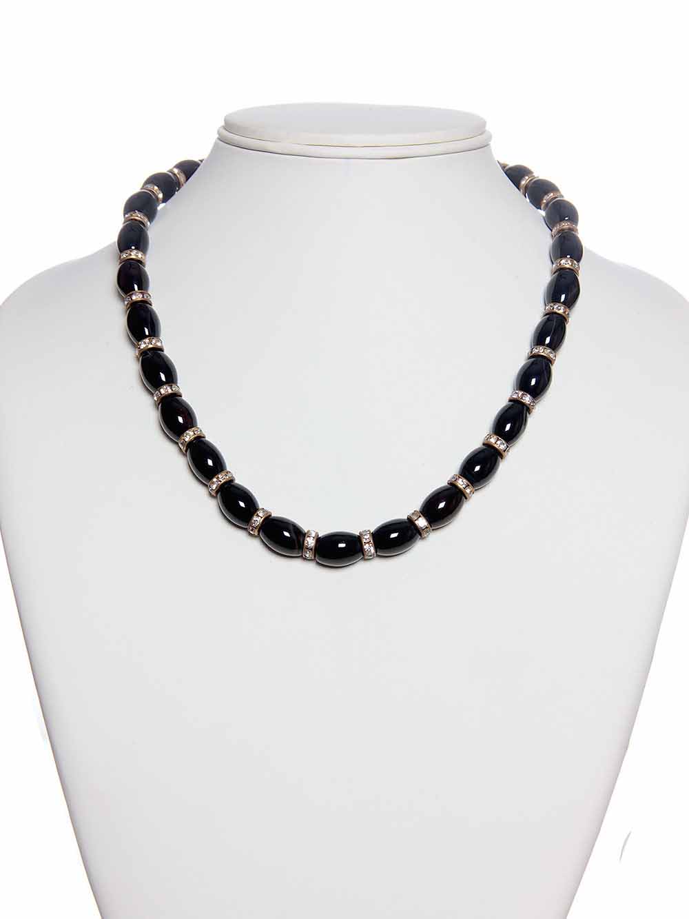 TheHaat_-5.jpg Breath Taking Beautiful Crystal Based Black Onyx Gemstones Necklace - Image 1