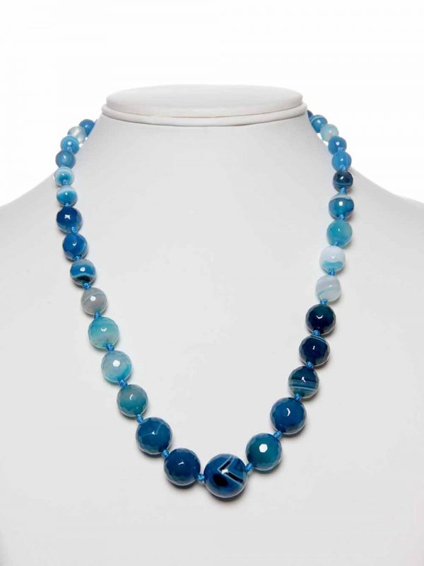 TheHaat_Necklace-2.jpg Natural Blue Onyx Semi Precious Stone Necklace Protection & Security - Image 1