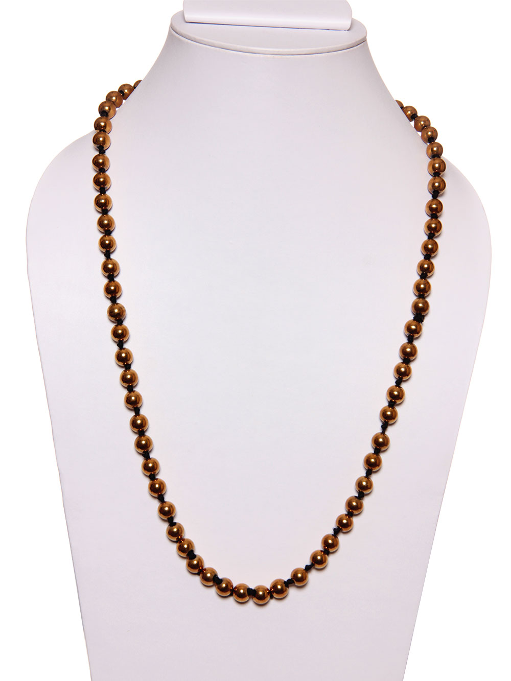 TheHaat_Necklace-3-1.jpg Natural Gold Round Bead Chrysoprase Semi Precious Gemstone Necklace - Image 1