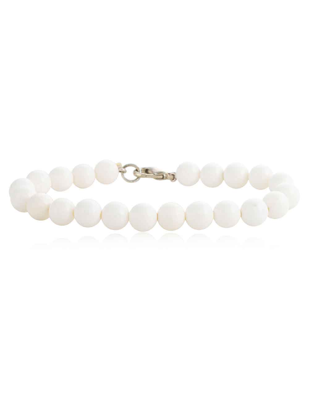 cc1.jpg Natural Reiki White Pearl Semi Precious Stone Calming Effect Bracelet - Image 1