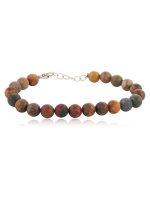 Natural Crystal Multi Picasso Jasper Semi Precious Stone Bracelet