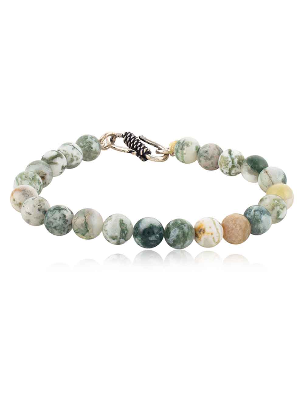 xa.jpg Genuine Tri Agate Healing Reiki Crystal Semi Precious Stone Braceletgenuine Tri Agate Healing Reiki Crystal Semi Precious Stone Bracelet - Image 1