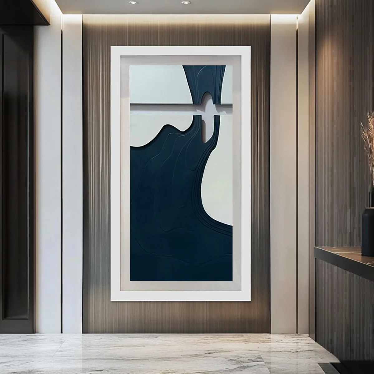 3D0067d_77b6aafe-e23b-4288-a109-1a5c11f4c1cb Black and White Abstract 3D wall Art - Image 1