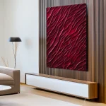 Red Rippled Abstract Texture Art