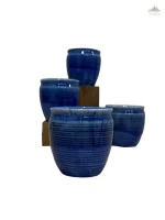 Ocean blue shaded PotteryDen Kulhad - 100 ml| Hand Painted | Set of 4 | Ceramic Pottery | Ideal for Tea Coffee and cold beverage - Image 2