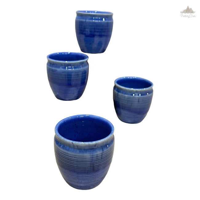 ocean-blue-shaded-potteryden-kulhad-100-ml-hand-painted-hand-textured-set-of-4-ceramic-ideal-for-tea-coffee-and-cold-beverage Ocean blue shaded PotteryDen Kulhad - 100 ml| Hand Painted | Set of 4 | Ceramic Pottery | Ideal for Tea Coffee and cold beverage - Image 1