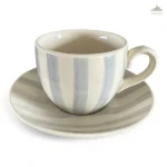 Summer Minimalist Ceramic Cup & Saucer | Hand Painted | Set of 1 | Ideal for serving tea or coffee - Image 3