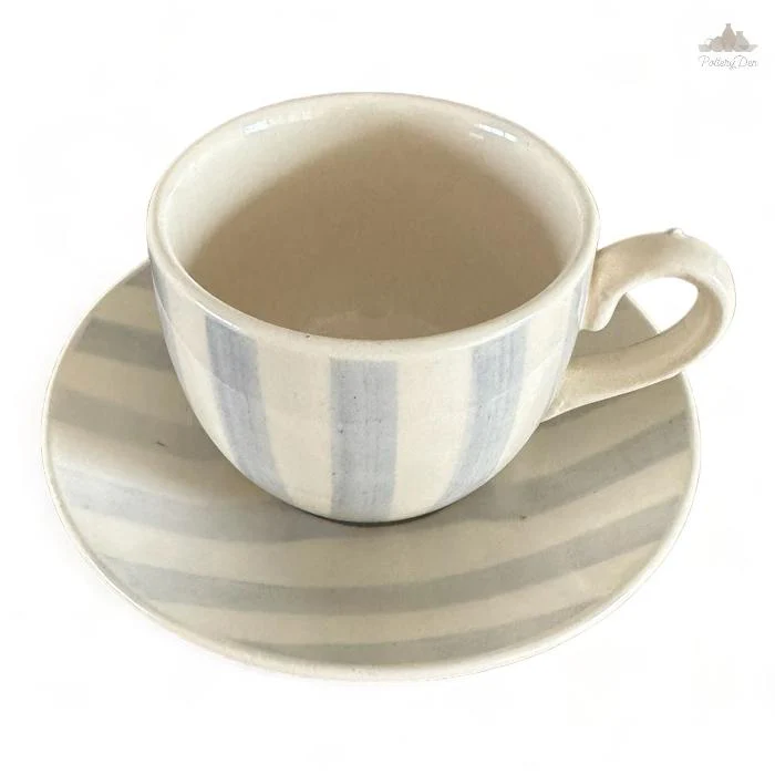 summer-minimalist-ceramic-cup-saucer-hand-painted-hand-textured-set-of-1-ideal-for-serving-tea-or-coffee Summer Minimalist Ceramic Cup & Saucer | Hand Painted | Set of 1 | Ideal for serving tea or coffee - Image 1