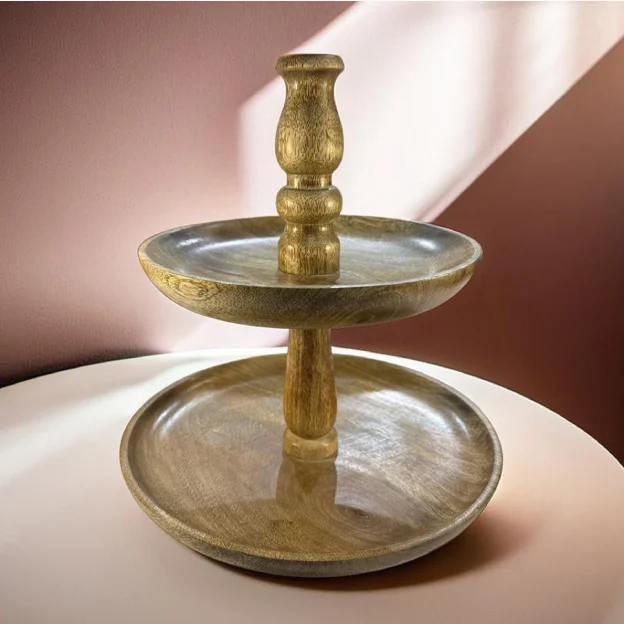 16 Walnut Dessert Cake Stand - Image 1