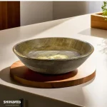 Rustic Round Wooden Bowl - Image 2
